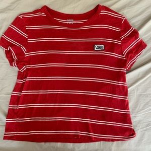 Red Vans Striped tee
